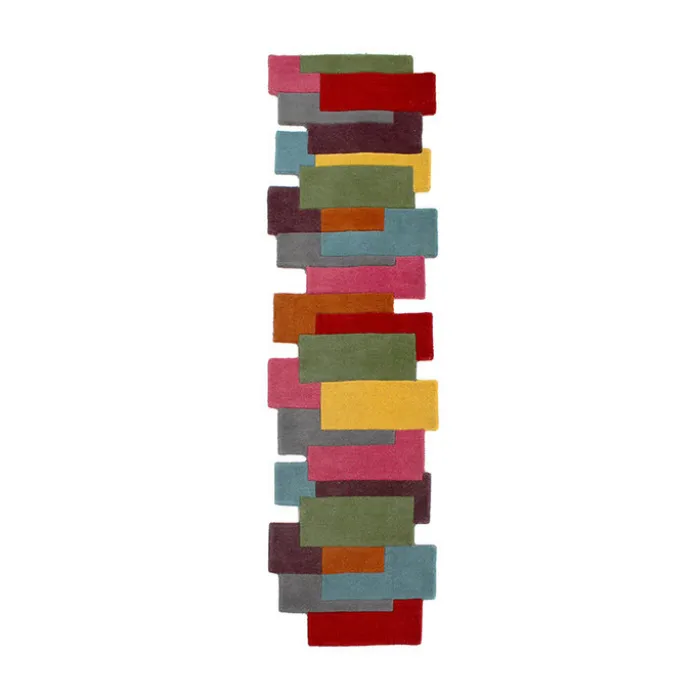 Abstrakt Läufer - Stracto Collage Bunt