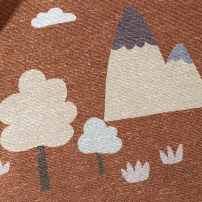 Auto Spielteppich Rund - Rocky Ride Terracotta