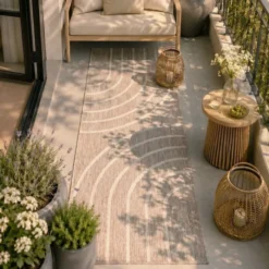 Balkonteppich - Sierra Curves Beige Creme