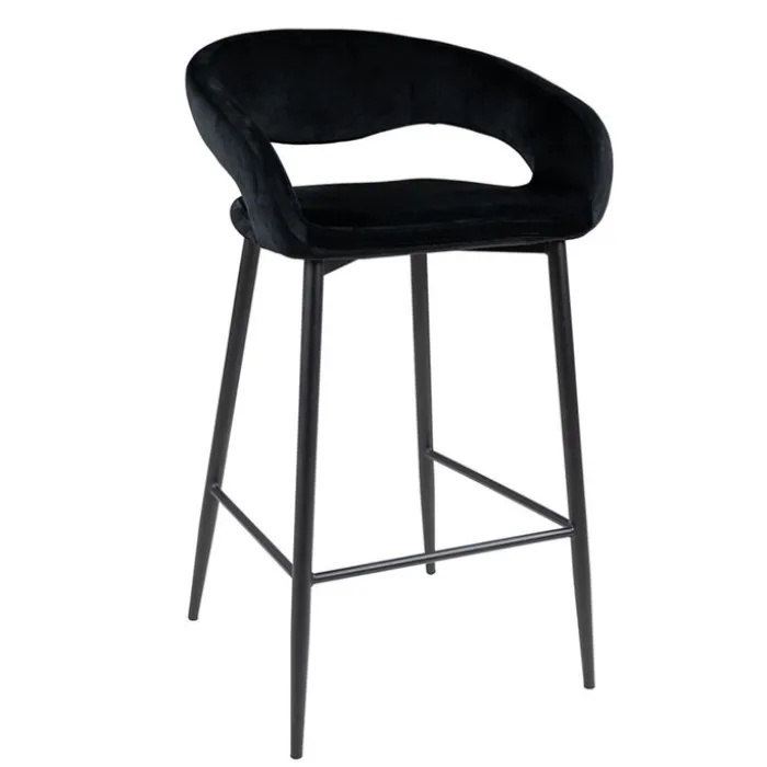 Barhocker - Lenn Velvet Schwarz