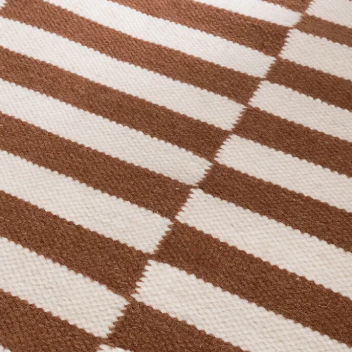 Baumwollteppich - Dazzle Blocks Braun Weiß