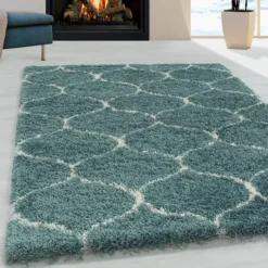 Berberteppich - Agadir Circle Blau Creme
