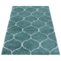 Berberteppich - Agadir Circle Blau Creme