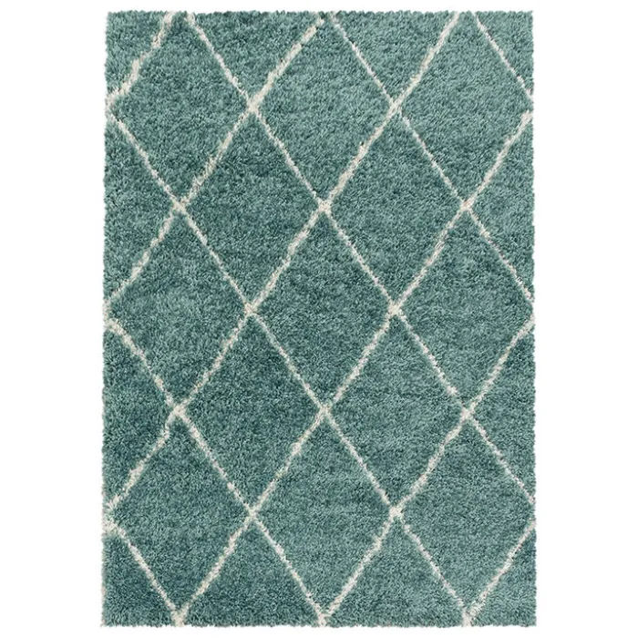 Berberteppich - Agadir Lines Blau Creme