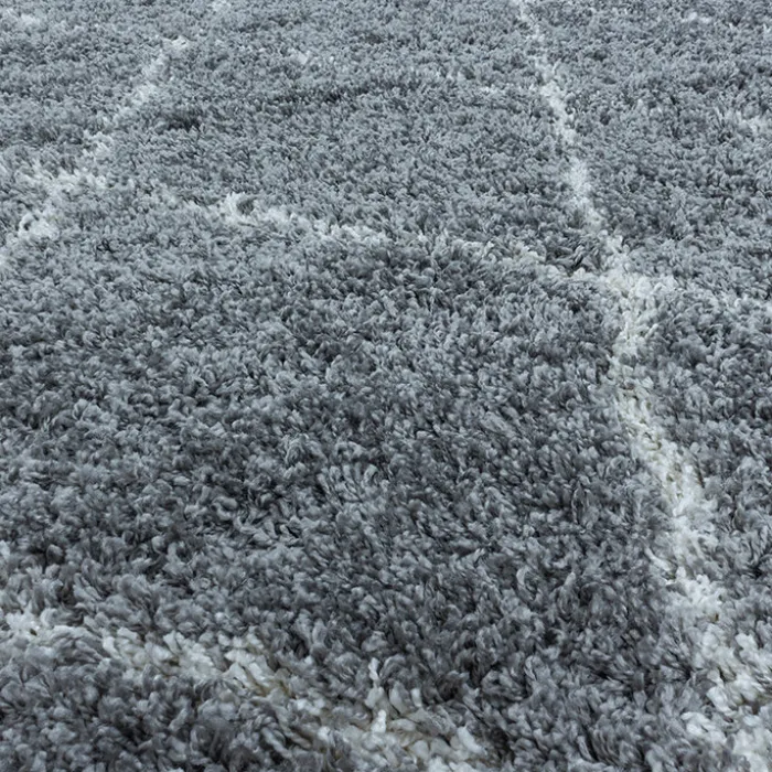 Berberteppich - Agadir Lines Grau Creme