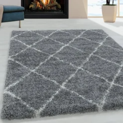 Berberteppich - Agadir Lines Grau Creme