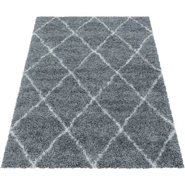 Berberteppich - Agadir Lines Grau Creme
