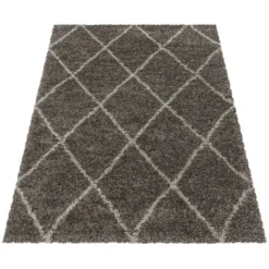 Berberteppich - Agadir Lines Taupe Creme