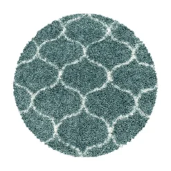 Berberteppich Rund - Agadir Circle Blau Creme