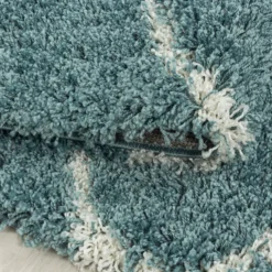 Berberteppich Rund - Agadir Circle Blau Creme