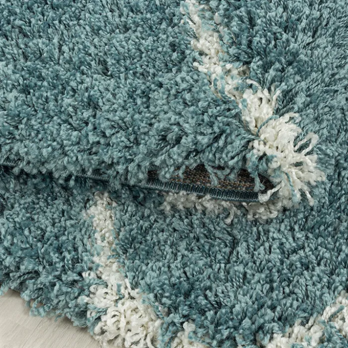 Berberteppich Rund - Agadir Circle Blau Creme