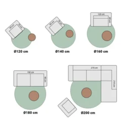 Berberteppich Rund - Agadir Lines Blau Creme