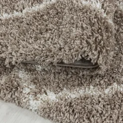 Berberteppich Rund - Agadir Lines Beige Creme