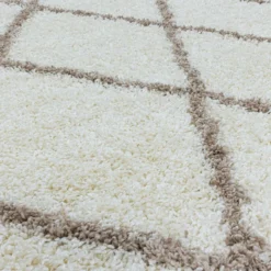 Berberteppich Rund - Agadir Lines Creme Beige