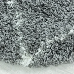Berberteppich Rund - Agadir Lines Grau Creme