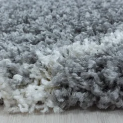 Berberteppich Rund - Agadir Lines Grau Creme