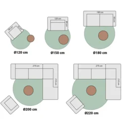 Berberteppich Rund - Aicha Grau