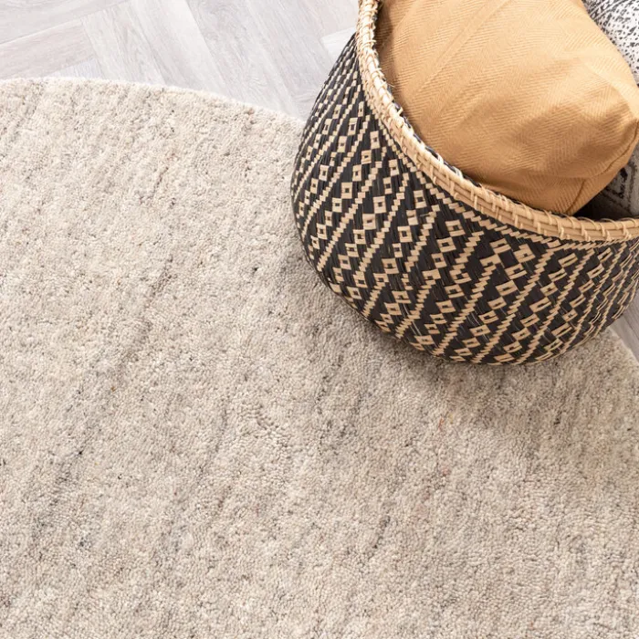Berberteppich Rund - Aicha Taupe