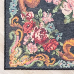 Blumen Teppich - Estate Rosen Kelim Grün