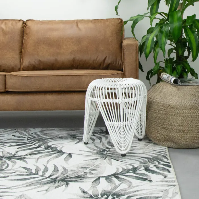 Boho Teppich - Palmier Blätter Grau