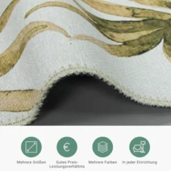 Boho Teppich - Palmier Blätter Naturel