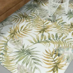 Boho Teppich - Palmier Blätter Naturel