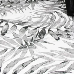 Boho Teppich Rund - Palmier Blätter Grau