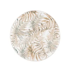 Boho Teppich Rund - Palmier Blätter Naturel