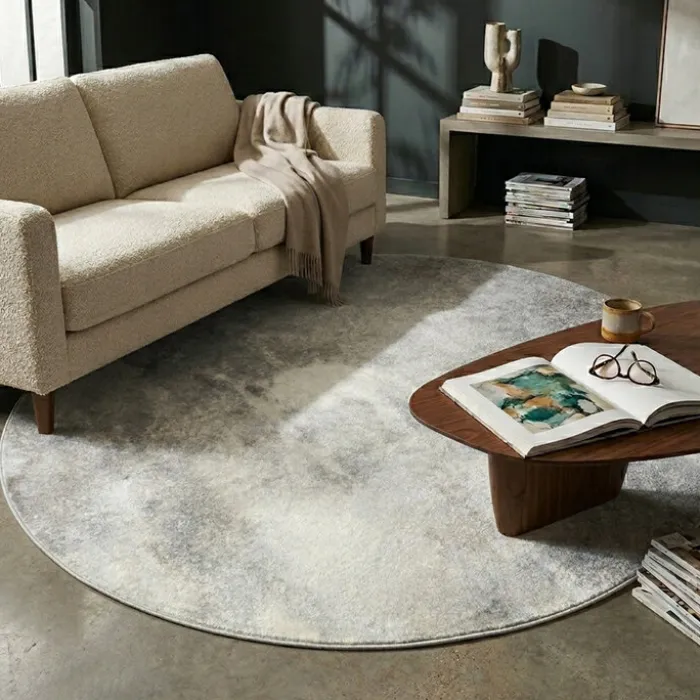 Designer Teppich Rund - Lunara Taupe