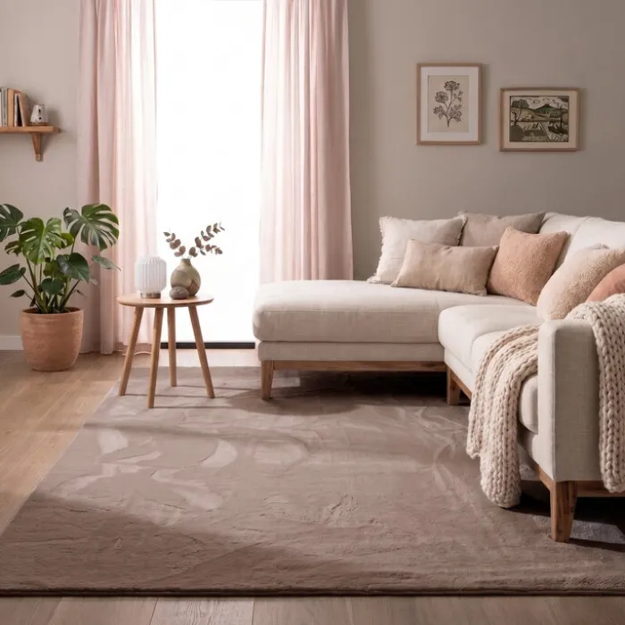 Flauschiger Teppich - Cozy Taupe