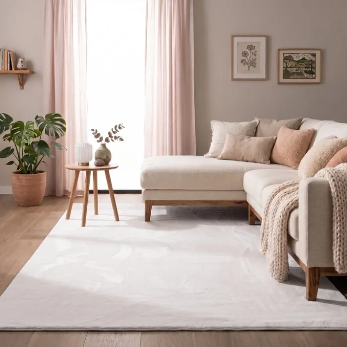 Flauschiger Teppich - Cozy Weiß