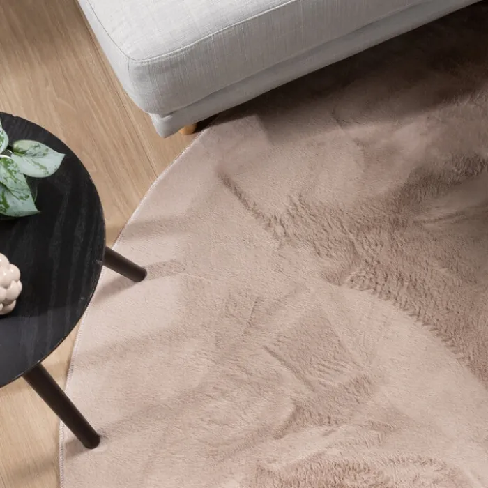 Flauschiger Teppich Oval - Cozy Taupe