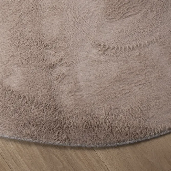 Flauschiger Teppich Oval - Cozy Taupe