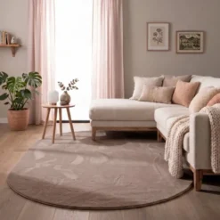 Flauschiger Teppich Oval - Cozy Taupe