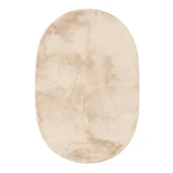 Flauschiger Teppich Oval - Cozy Creme