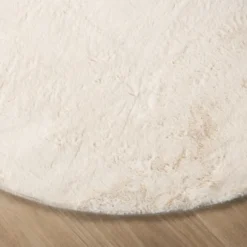 Flauschiger Teppich Oval - Cozy Creme