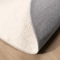 Flauschiger Teppich Oval - Cozy Creme