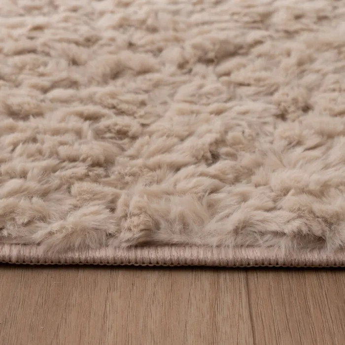 Flauschiger Teppich Rund - Bobby Creme
