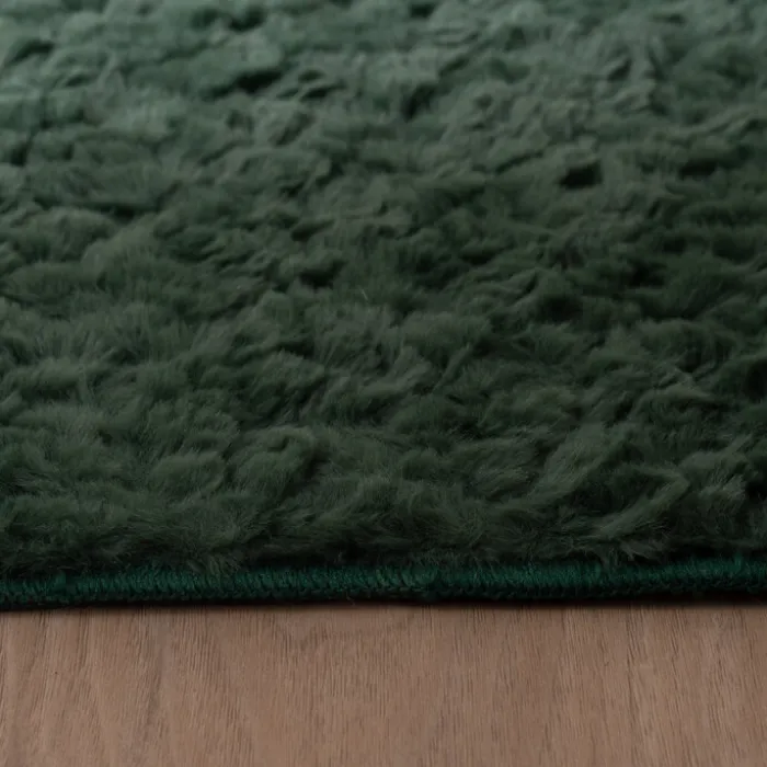 Flauschiger Teppich Rund - Bobby Grün