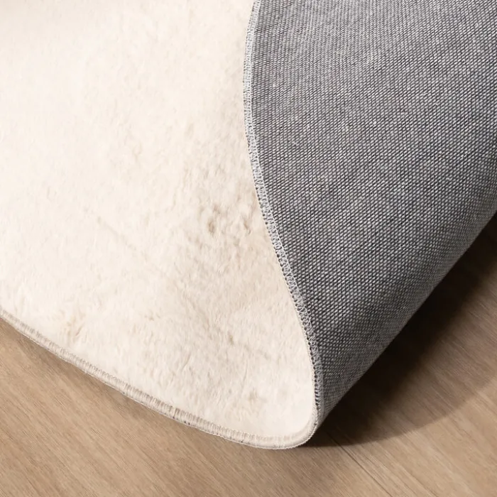 Flauschiger Teppich Rund - Cozy Creme