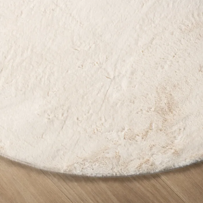 Flauschiger Teppich Rund - Cozy Creme