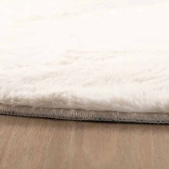 Flauschiger Teppich Rund - Cozy Creme
