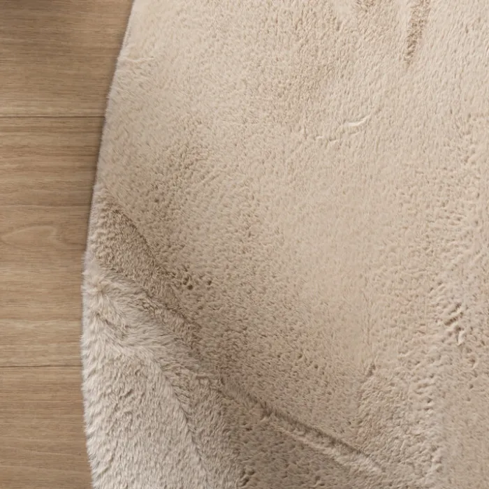 Flauschiger Teppich Rund - Cozy Beige