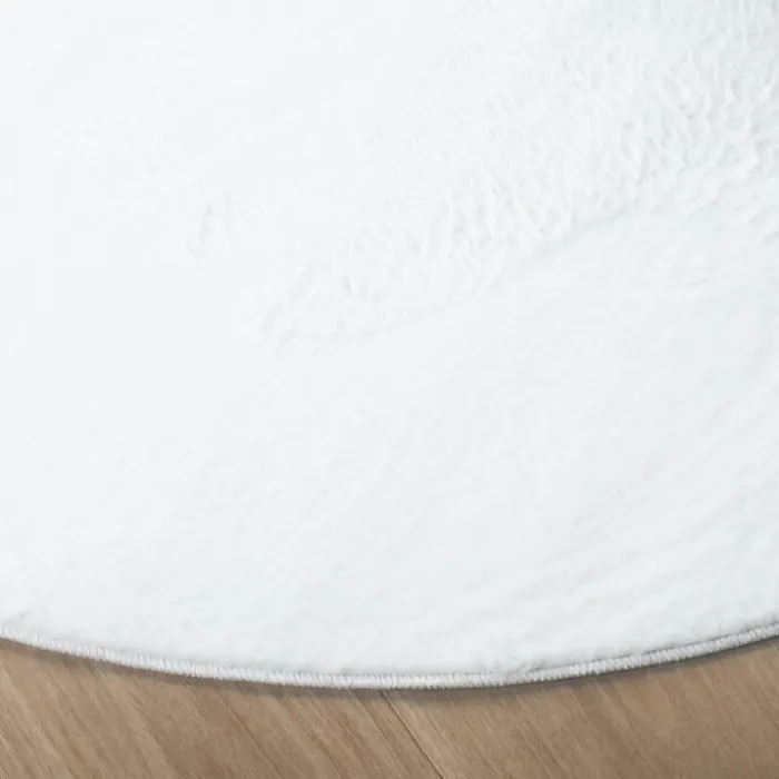 Flauschiger Teppich Rund - Cozy Weiß
