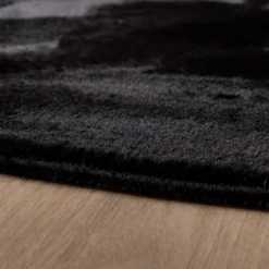 Flauschiger Teppich Rund - Cozy Schwarz