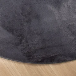 Flauschiger Teppich Rund - Cozy Anthrazit
