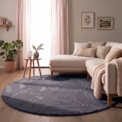 Flauschiger Teppich Rund - Cozy Anthrazit