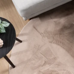 Flauschiger Teppich Rund - Cozy Taupe