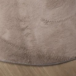 Flauschiger Teppich Rund - Cozy Taupe