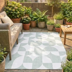 Gartenteppich Abstrakt - Groovy Tiles Grün